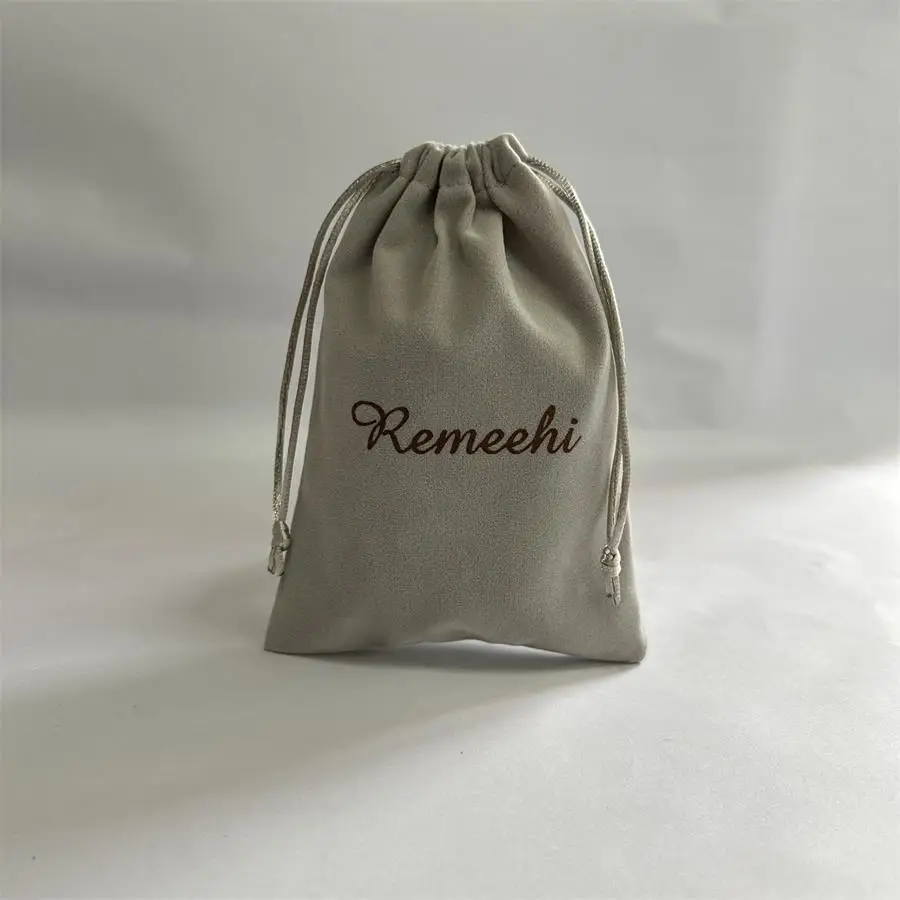 Wholesale High Quality Small Velvet Luxury Gift Packaging Bag Suede Drawstring Jewelry Pouch With Logo
