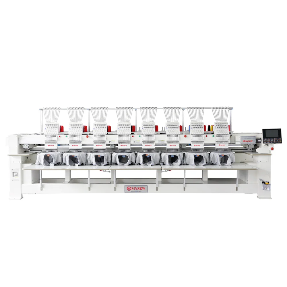 MHS1208H industrial 12 needle  8 heads hat t-shirt Multifunctional High-Speed embroidery machine for sale with Long Serve Life