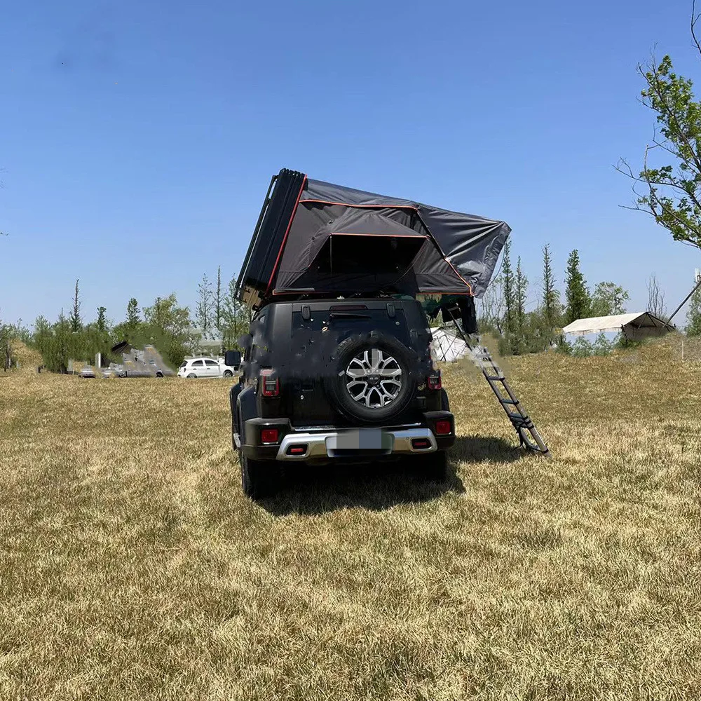 Factory Wholesale 4x4 Overland Side Open Aluminum Car Camping Hard Shell Rooftop Tent 4 Person