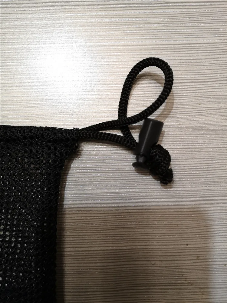 MKAS Customs Size and Logo printing black Mesh Bag