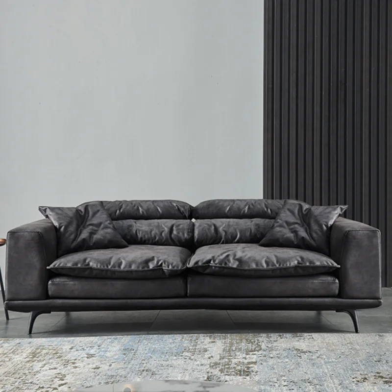 ins cheap grey modern four pieces lounge latest minimal goose down L shape living room sofa