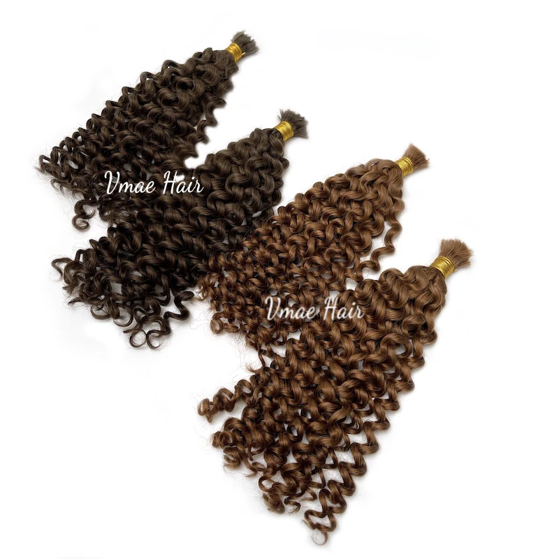 VMAE European Full Cuticle Aligned No Weft Virgin Hair Bulk Kinky Curly Water Wave Straight Style Human Hair Braiding Wholesale
