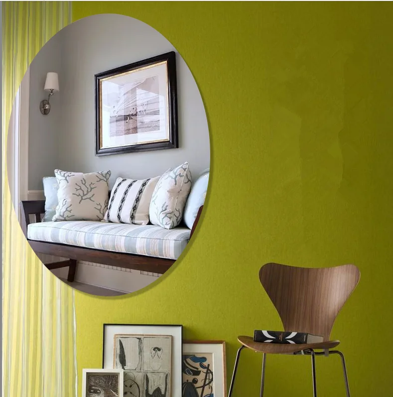 custom home decor modern Simple frameless makeup mirror oval round mounted mirror for bathroom living room miroir spiegel espejo