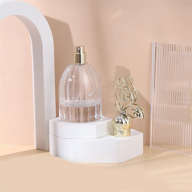 Factory custom 50 ml empty perfume 50ml cylinder bottle glass round bottling of perfume with crimp