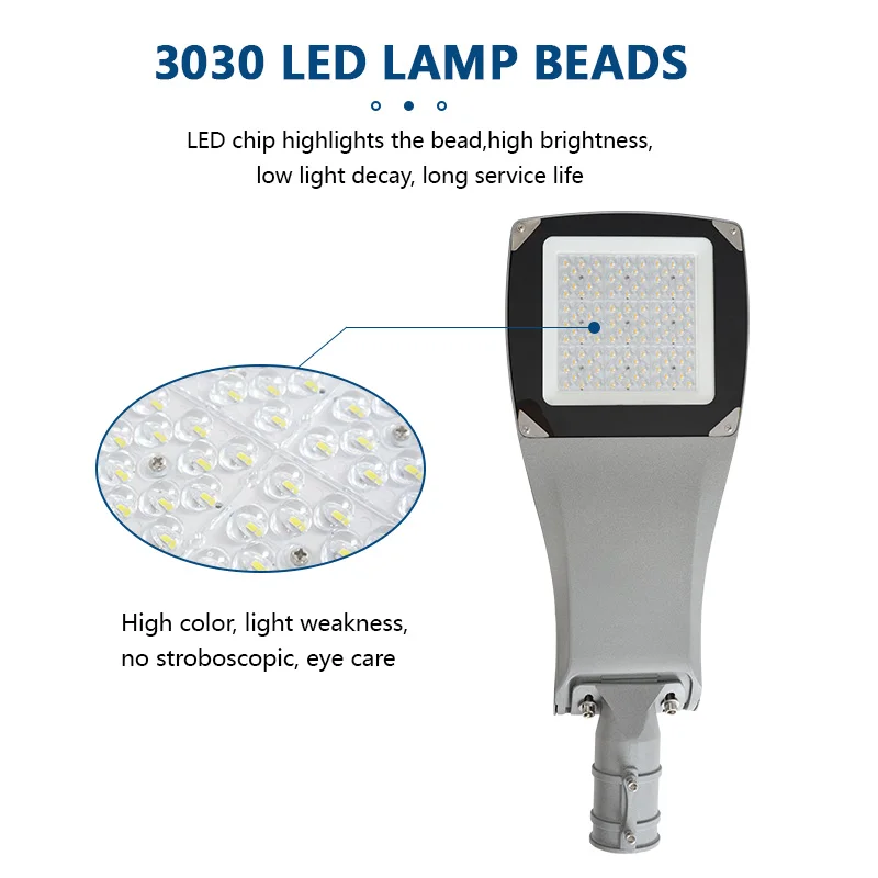 Energy saving IP66 waterproof outdoor 30W 50W 100W 150W 200W die cast aluminum housing diode LED street light