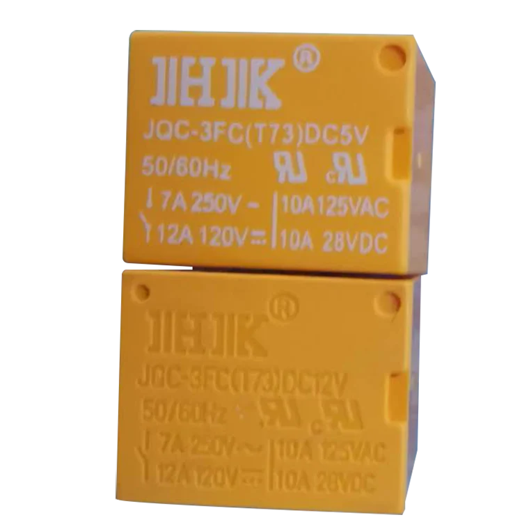 5V 12V 24V 7A 10A 4pin 5pin yellow HK sugar cube pcb relay T73  mini sealed pcb relay