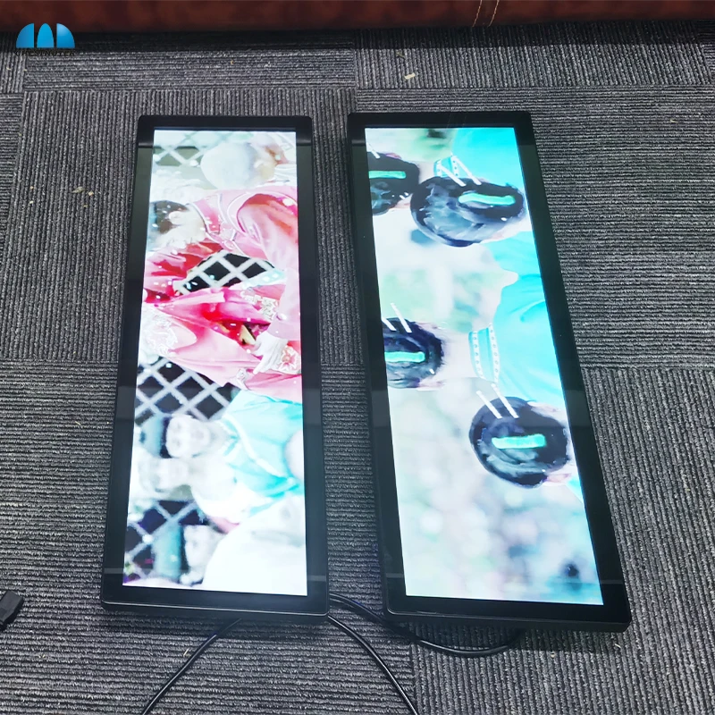 ultra thin stretched bar lcd display screen digital shelf edge monitor wide lcd stretched bar digital signage and display