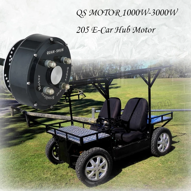 1000W - 3000W 205 brushless dc electric car singhle shaft wheel hub motor for sale