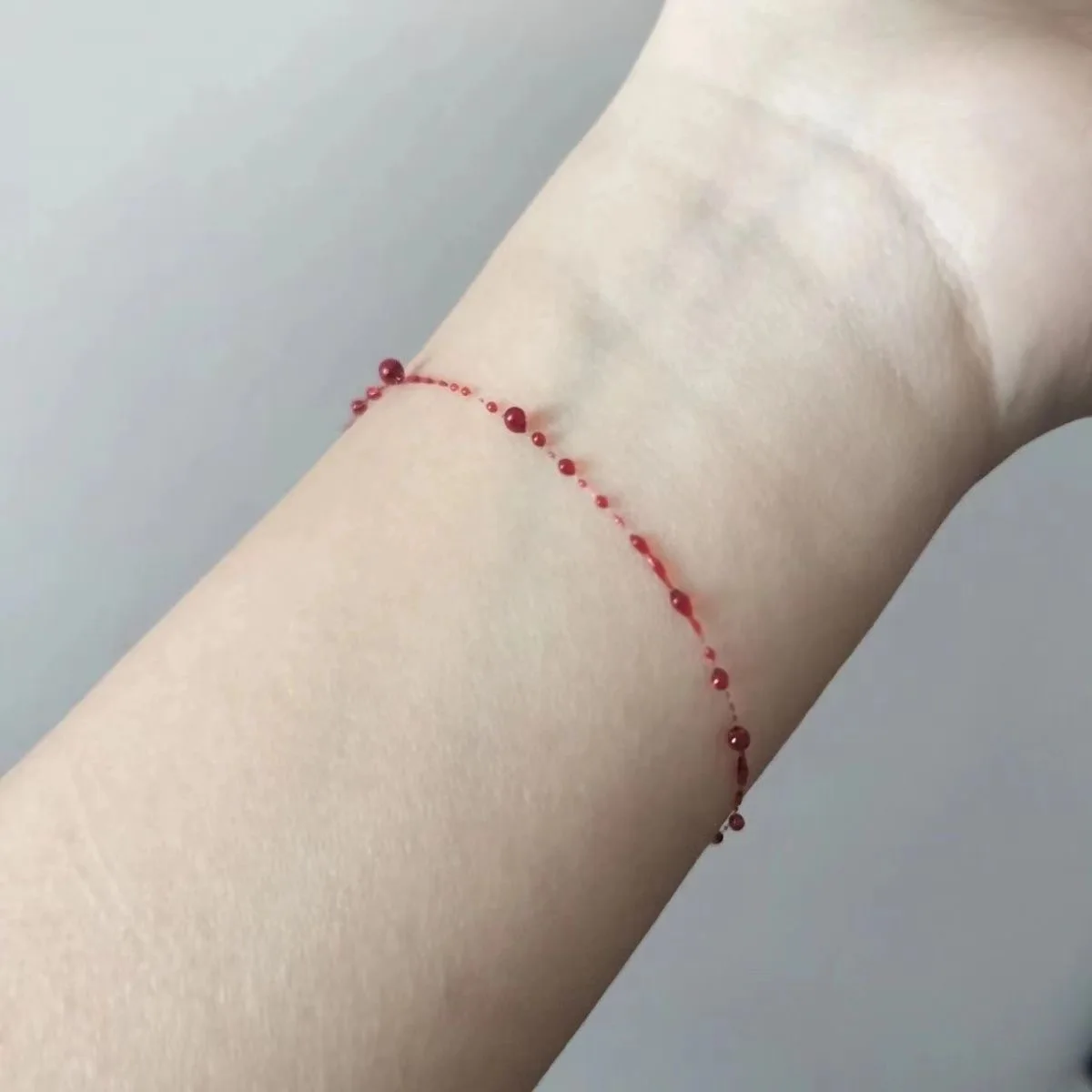 Halloween Niche Design Simulation Red Blood Drop Bracelet necklace ankle Gothic Handmade Creative Bracelet Party