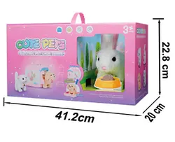 HEYWIN Plush Rabbit Toys for Kids,  voice control Stuffed Bunny with Electric pet cage best gift for children birthday (933-26E)