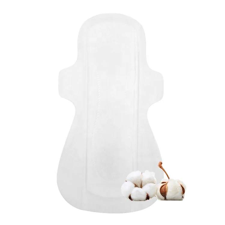 New arrival organic cotton biodegradable super soft care female hygiene sanitary pads napkins towel with anion chip