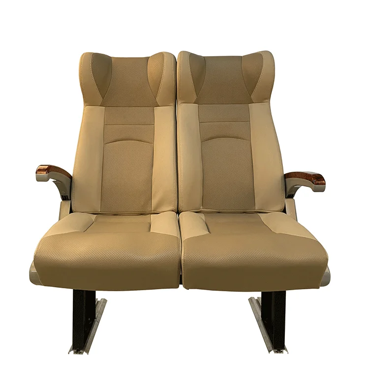 Khaki semi-reclining car seat double armrest bus seat