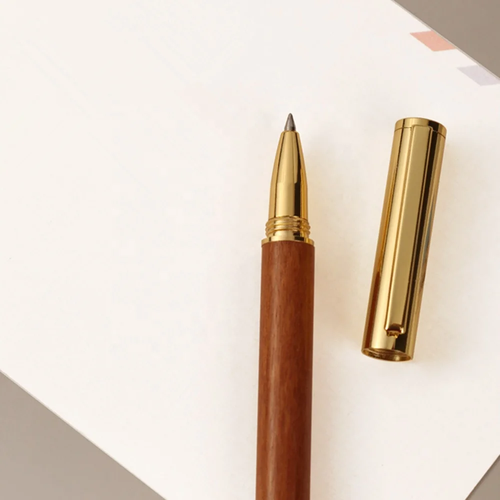 Handmade DIY Wooden Crafts pens Wood Brass Pen Metal Luxury Business Custom Logo Gift Ballpoint Pen