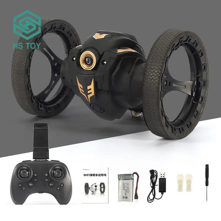 HS 2.4G Real-time Transmission WIFI FPV Camera Remote Control Stunt Bouncing Car Toy With Music Light