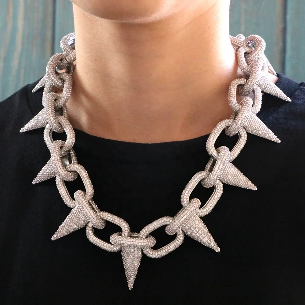 Hip Hop Boys Diamond Thick Gold Plated Chain For Men, Big Size Necklace