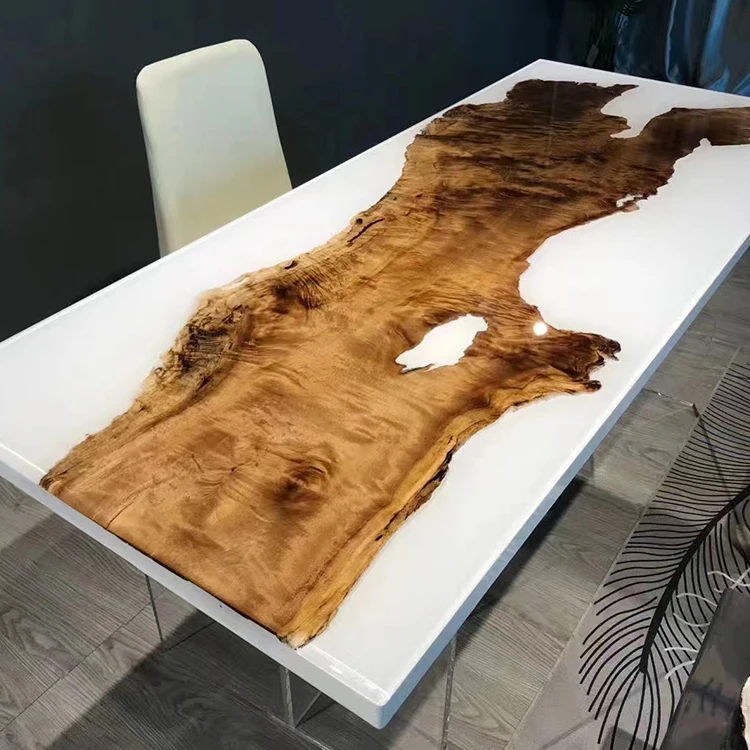 Customizable Blue River Table Epoxy Wood Table Walnut Resin River Coffee Table