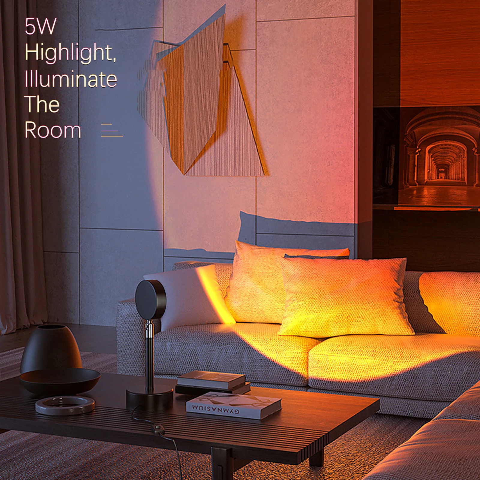 High Quality 360 Adjustable 16 Colors Atmosphere Lamp Mini Sunset Lamp Light with Remote Control RGB Sunset Projector Lamp