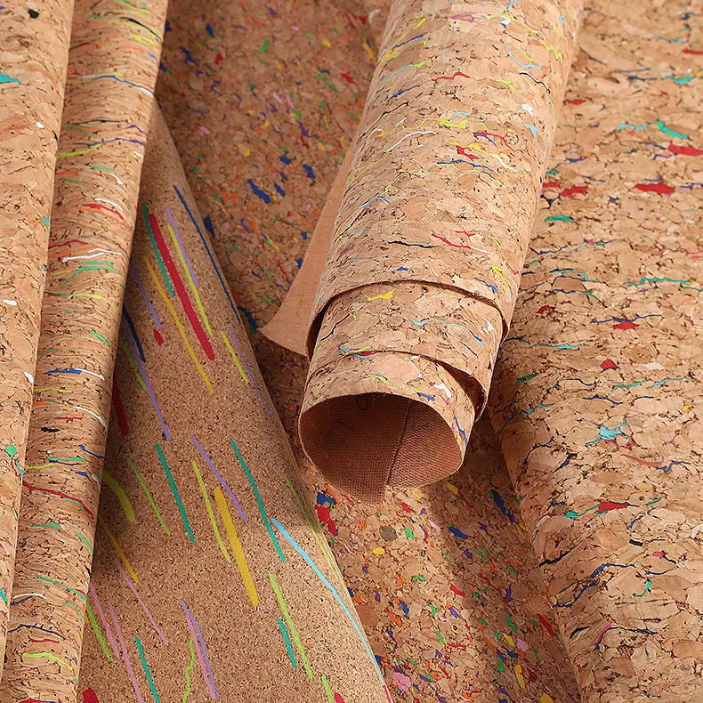50% Cork Material 0.45-0.55 mm Eco Colors Cork Leather Vegan Cork Fabric for Bag Making Bags Handbags Notebook Crafts Material