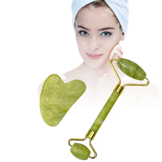 GESS Green Southern Jade Face Lifting Massage Roller Facial And Neck Guasha Stone
