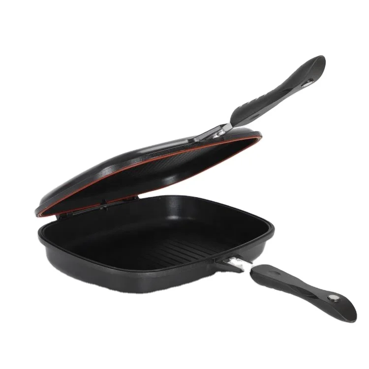 Fry pan 36cm aluminum non-stick pan fried fish steak double sided