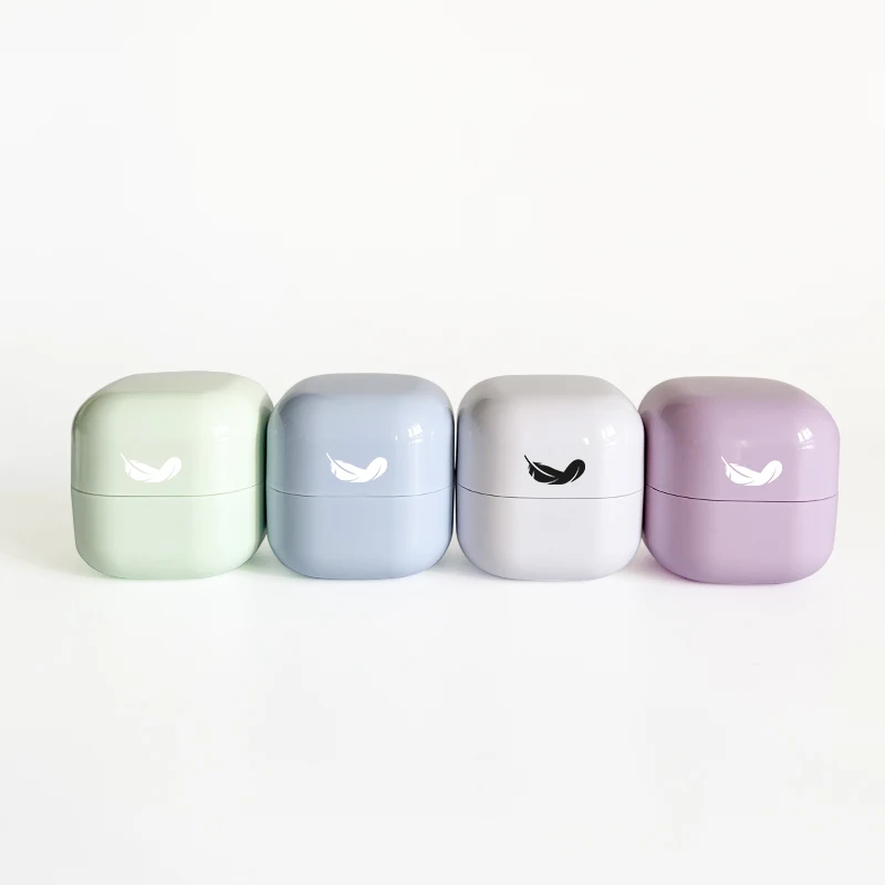 pp Cream Lip Mask Containers Double Wall 50g 1oz square Colored Blue Green Purple pink Cosmetic Jars