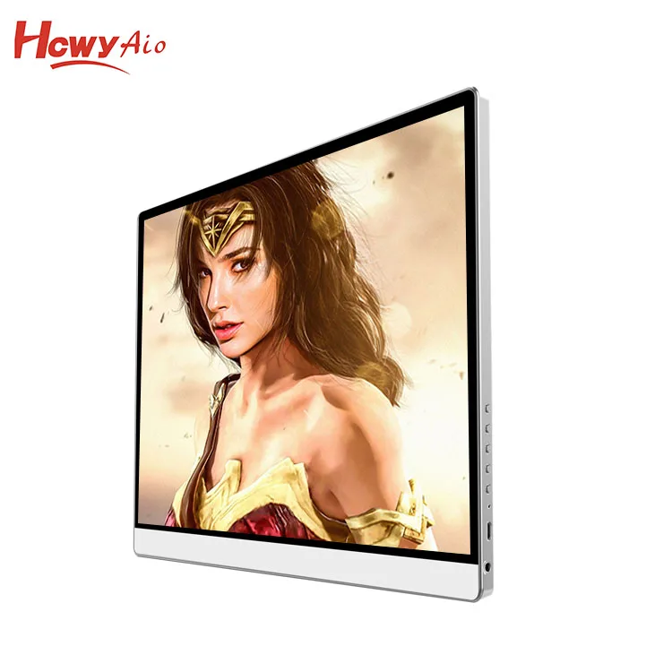 New 15.6inch Sliver Full Metal Case 4K IPS Panel Portable Monitor with 3000mA Battery