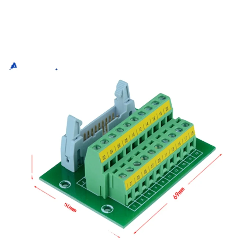 IDC20 Mini male terminal block breakout board  connector PLC relay adapter DIN Rail Mounting Breakout board