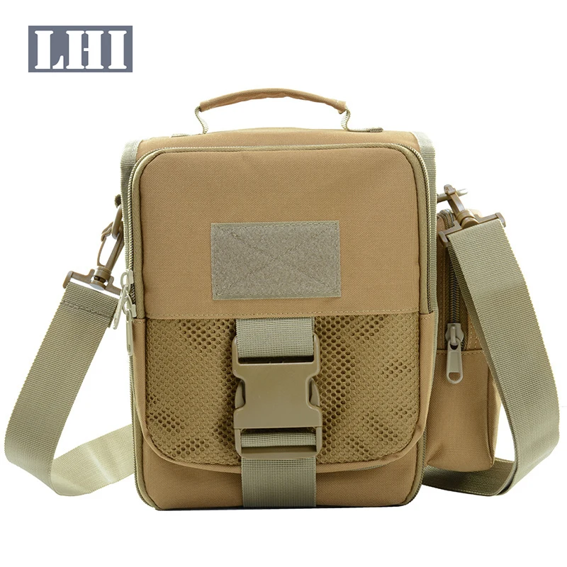 LHI, продажа по оптовым ценам; Принт в стиле ретро на каждый день в винтажном стиле; Из водонепроницаемого материала Оксфорд Тактическая Военная Сумка через плечо сумки из натуральной кожи для мужчин