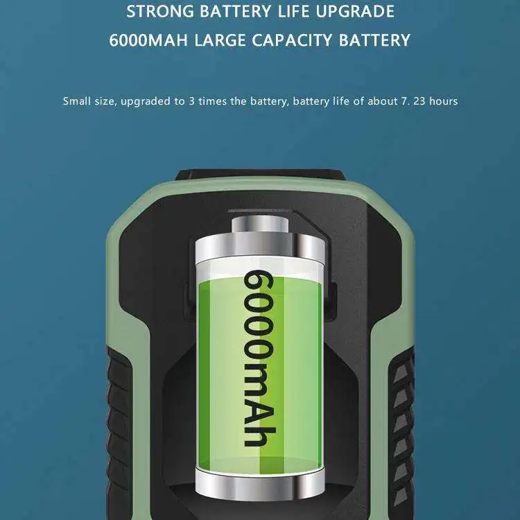 Outdoor Portable Rechargeable Fan 2000mAh Hanging Neck/Waist Fans 3 Wind Speed Mute Fan with Power Bank