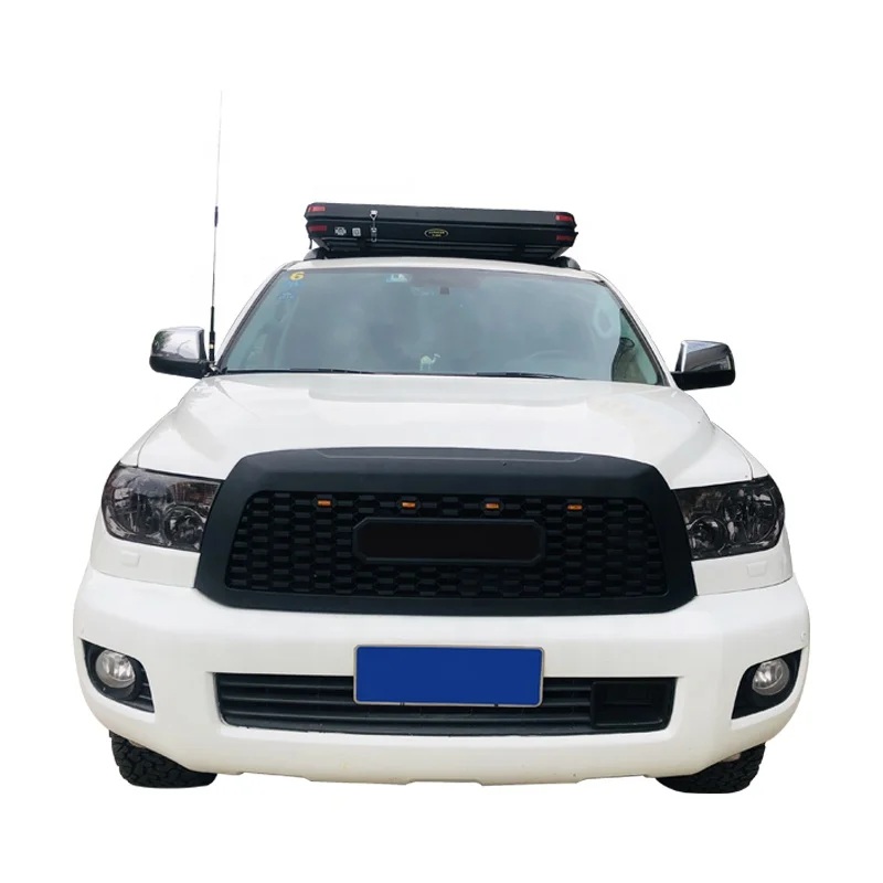 4x4 SUV Car Accessories Led Lights Auto Front Bumper Grill Grille Fit for Toyota Sequoia TRD 2010-2018 ABS