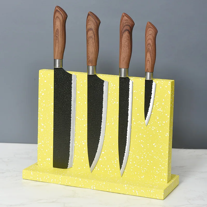 kitchen butcher natural bamboo case messerblock knife storage organizer magnet knife block holder stand knives rack