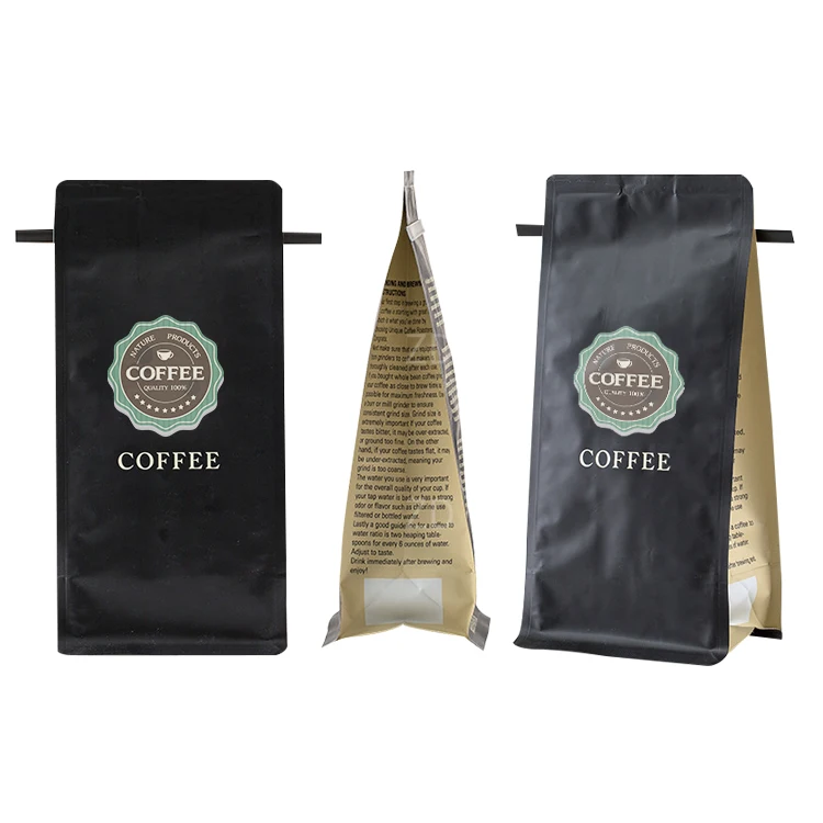 Матовая черная алюминиевая фольга с принтом на заказ, 250 г, 500 г, 1 кг, пакеты для упаковки кофе с плоским дном и молнией