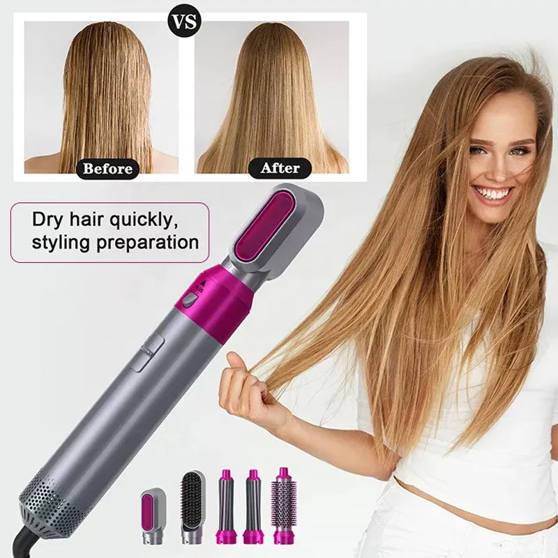Hair Styler Electric Hair Dryer Brush Professional Complete Styler Hot Air Brush Wrap Styler Plastic 2024 New Trend 5 In 1