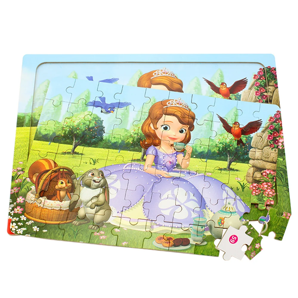 60 Pcs Wooden Puzzle Cartoon Educational Cartoon Jigsaws Basic Puzzle Toys for Kids 2 to 4 Years,5 to 7 Years Woody Puzzle GUBU