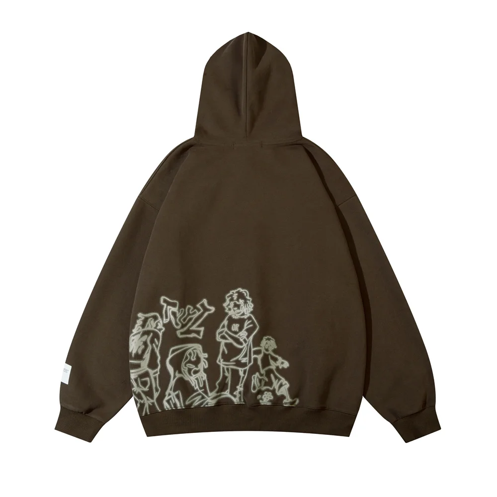 High Quality Women Star Letter Print Zip Up Loose Hoodies Y2K Retro Harajuku Oversized Gothic Hip Hop Long Sleeve Sweatshirts