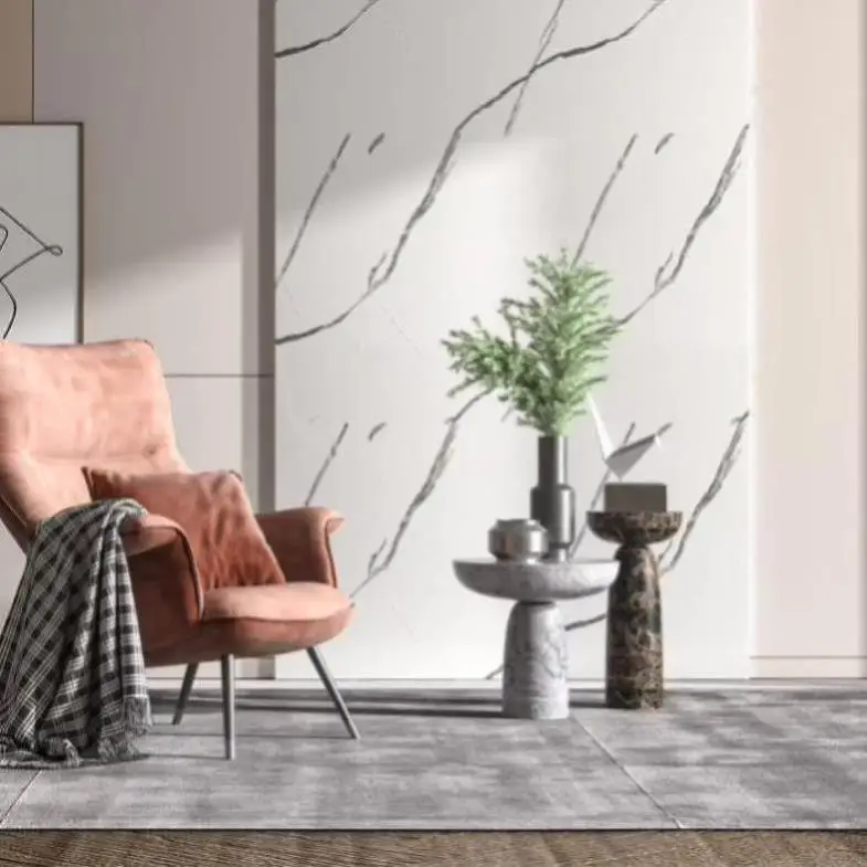 Amer factory price oem 1220*2440mm black and silver high gloss marble wall panel