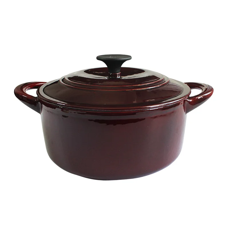 Wholesale custom Logo kitchenware white enamel cast iron pot non stick cast iron enamel pot stew pot