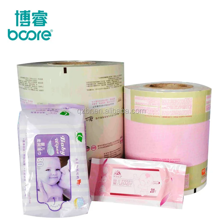 Custom printing wet wipes  laminated materials packaging foil/ wet wipe packaging film