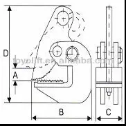 TOYO-INTL  Hight-Quality PDB Type Block Lifting Clamp Rubber-lined Lifting Clamp for Glass Slabs/Metal Sheet