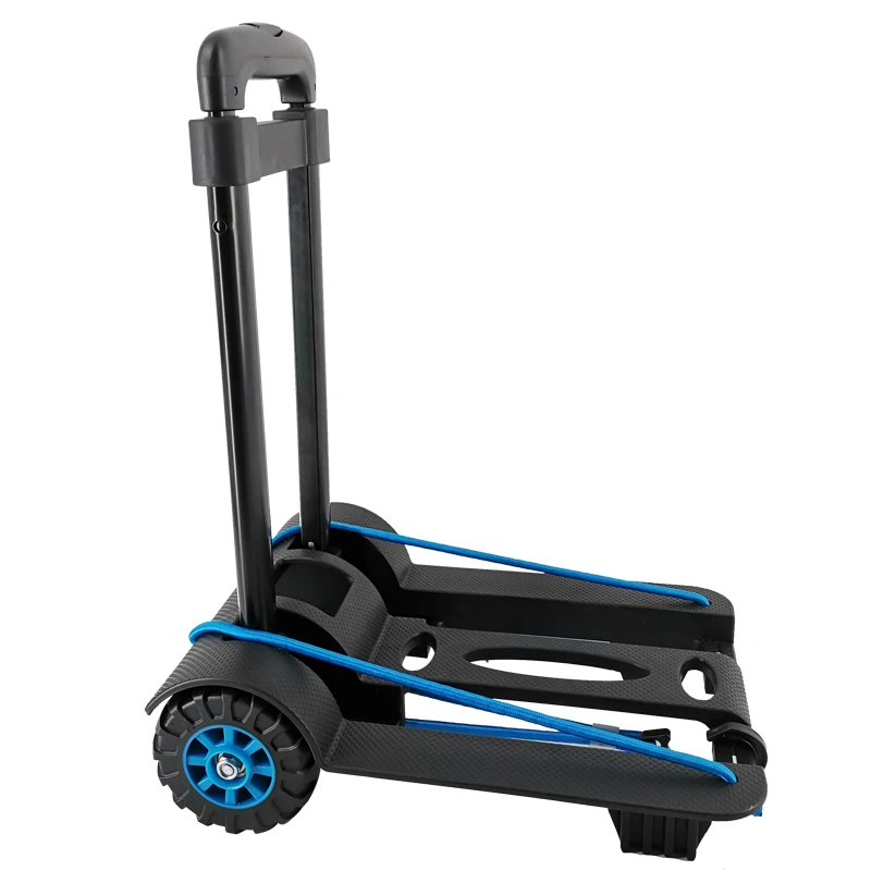 European supermarket hot sale plastic folding luggage cart trolley