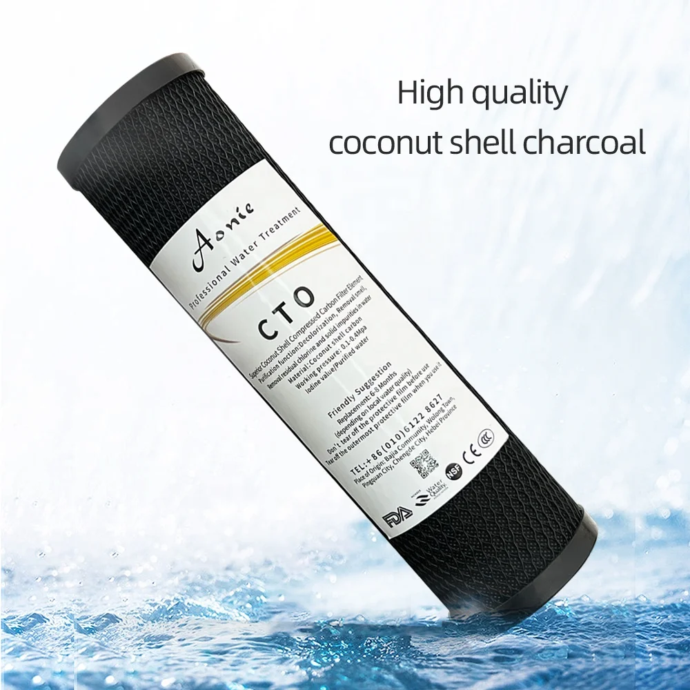 Free sample Custom CTO Compressed Activated Carbon Rod Pure Water Machine Front Filter Cartridge