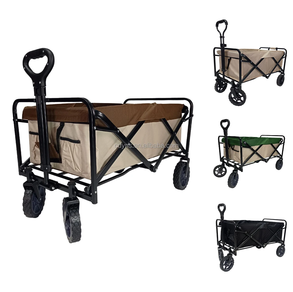 Adjustable Heavy Duty Beach Wagon Camping Cart Trolley Garden Foldable Collapsible Folding Utility Wagon for Outdoor Picnic