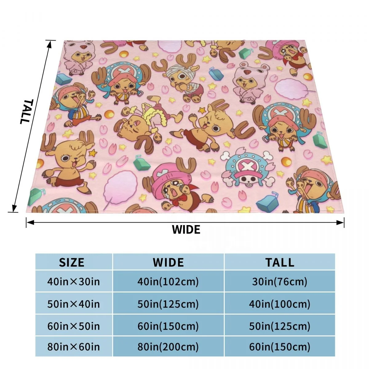 TONY TONY Chopper! Blanket Flannel Spring Autumn Anime Multifunction Super Warm Throw Blanket for Bed Outdoor Bedspreads