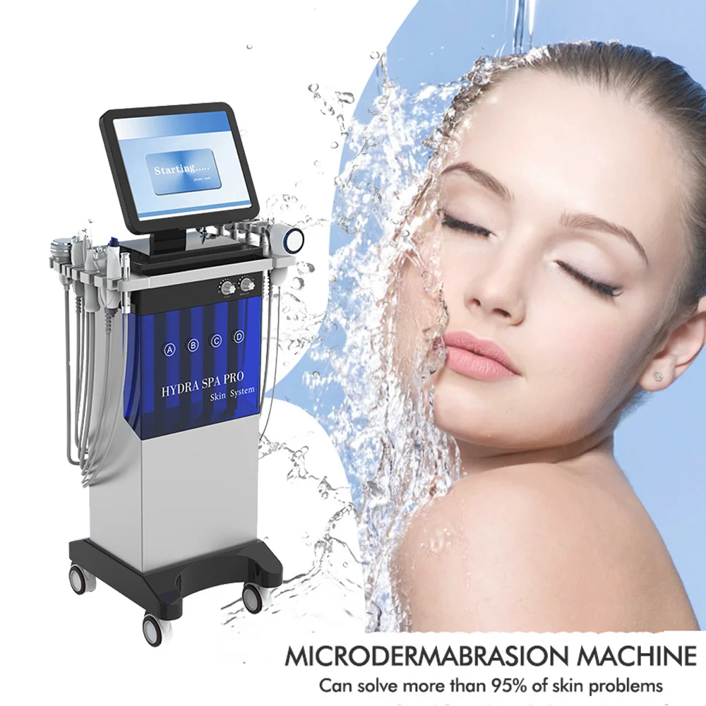 2023 Hot Sale 10 In 1 Oxygen Bio Rf Cold Hammer Hydra Microdermabrasion Machine H2o2 Facial Machine