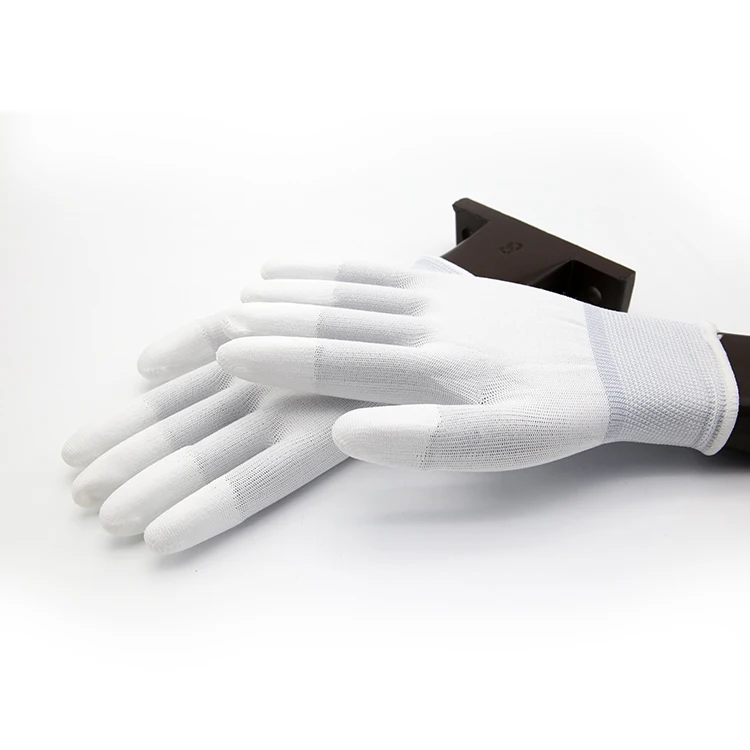 
Work Construction Hand Gloves Men 13G Polyester Knitting Finger Top PU Coating For Glove 