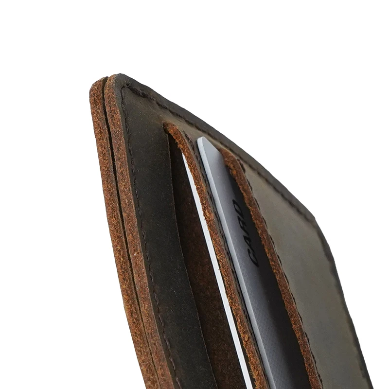 Full Grain Leather Credit Card Holder Wallet, RFID Blocking Leather Slim Wallet, Thin Minimalist Credit Card Case Card Protector
