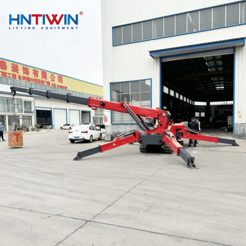 China factory low price HNTIWIN electric towable spider crawler crane 12ton 10ton 8ton 5ton 3ton 2ton