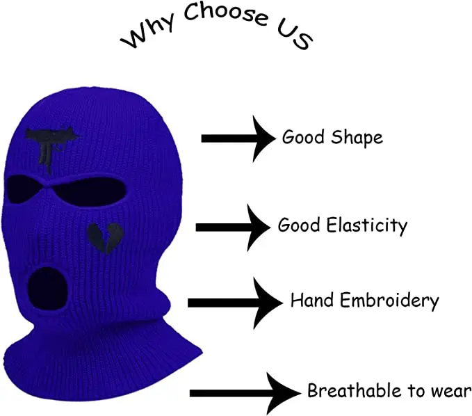 Оптовая продажа, лыжная маска с индивидуальным принтом, вязаная маска на все лицо, лыжная маска, Балаклава, вязаная шапка, шапка, Акриловая Лыжная маска