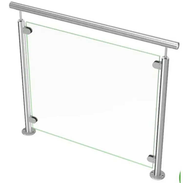 Glass Fixing French Wrought Iron Glass Balcony Railing Stainless Steel