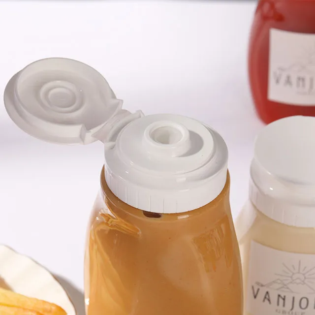 Empty BBQ Custom Mini Plastic Sauce Bottle PET Sauce Bottles 50ml 70ml Chilli Sauce Bottles with Flip Top Cap